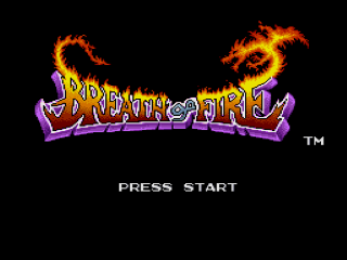 Breath of Fire title screen for Super Nintendo